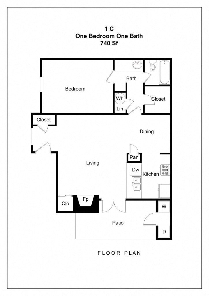 River Walk Apartments 1C Floor Plan River Walk Apartments 1C Floor Plan